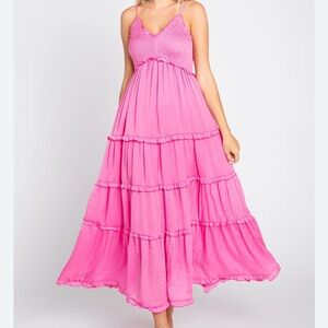 Pink Sleeveless Maxi Dress